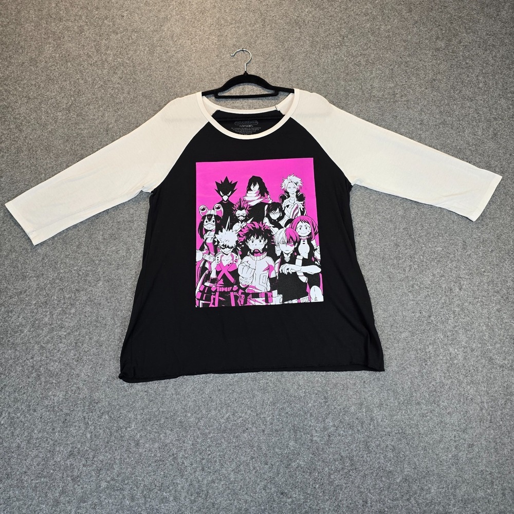 My Hero Academia Funimation T Shirt Women Large Multi Cotton Pink Group Portrait